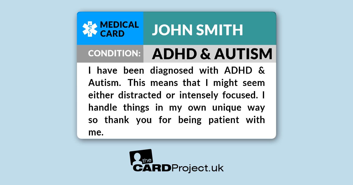 ADHD & Autism Medical ID Card  (FRONT)